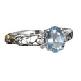 thumbnail image 1 of HeartsAndYou 2ct Natural Aquamarine Solitaire Filigree Accent Ring 100% 14k SOLID White Gold, 1 of 9