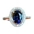 thumbnail image 1 of HeartsAndYou 2ct Natural Blue Sapphire Engagement Ring 14k SOLID White Gold Halo Statement, 1 of 9