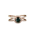 thumbnail image 1 of HeartsAndYou 2ct Natural Emerald & Diamond Criss Cross Minimalist Ring 14k SOLID Rose Gold, 1 of 9