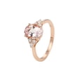 thumbnail image 1 of HeartsAndYou 2ct Natural Morganite & Diamond Solitaire with Accent Ring 14k SOLID Rose Gold, 1 of 9