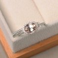 thumbnail image 1 of HeartsAndYou 2ct Natural Peach Morganite & Diamond Ring Bridal Set Halo 14k SOLID White Gold, 1 of 8