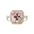 thumbnail image 1 of HeartsAndYou 2ct Natural Peach Morganite & Diamond Ring Halo 100% REAL 14k SOLID Yellow Gold, 1 of 4