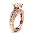 thumbnail image 1 of HeartsAndYou 2ct Natural Peach Morganite Engagement Ring 14k SOLID Rose Gold Filigree Stylish, 1 of 9