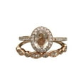 thumbnail image 1 of HeartsAndYou 2ct Natural Peach Morganite Halo Bridal Set Engagement Ring 14k SOLID Rose Gold, 1 of 9