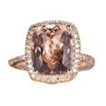 thumbnail image 1 of HeartsAndYou 2ct Natural Peach Morganite Halo Promise Engagement Ring 14k SOLID Rose Gold, 1 of 9