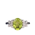 thumbnail image 1 of HeartsAndYou 2ct Natural Peridot & Diamond Engage Ring Butterfly Design 14k SOLID White Gold, 1 of 9