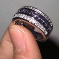 thumbnail image 1 of HeartsAndYou 2ct Natural Purple Amethyst Half Eternity Wedding Band 100% 14k SOLID White Gold, 1 of 8