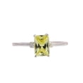 thumbnail image 1 of HeartsAndYou 2ct Natural Radiant Yellow Sapphire & Diamond Ring Trilogy 14k SOLID White Gold, 1 of 9