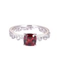 thumbnail image 1 of HeartsAndYou 2ct Natural Red Garnet Bridal Set Women Engagement Ring 14k SOLID White Gold, 1 of 9