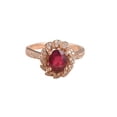 thumbnail image 1 of HeartsAndYou 2ct Natural Ruby & Diamond Engage Ring Halo Floral Solitaire 14k SOLID Rose Gold, 1 of 9