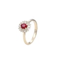 thumbnail image 1 of HeartsAndYou 2ct Natural Ruby & Diamond Ring Ballerina 100% REAL 14k SOLID Yellow Gold, 1 of 9