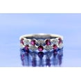 thumbnail image 1 of HeartsAndYou 2ct Natural Ruby Diamond Stylish Inspired Double Rows Band 14k SOLID White Gold, 1 of 8