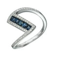 thumbnail image 1 of HeartsAndYou 2ct Natural Sapphire & Diamond Engage Ring Curved Statement 14k SOLID White Gold, 1 of 9