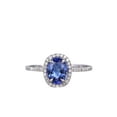 thumbnail image 1 of HeartsAndYou 2ct Natural Tanzanite & Diamond Ring Halo Accent 100% REAL 14k SOLID White Gold, 1 of 9