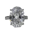 thumbnail image 1 of HeartsAndYou 2ct Oval Cut Moissanite Elegant Solitaire Engagement Ring for Women 18k White Gold over Silver, 1 of 9