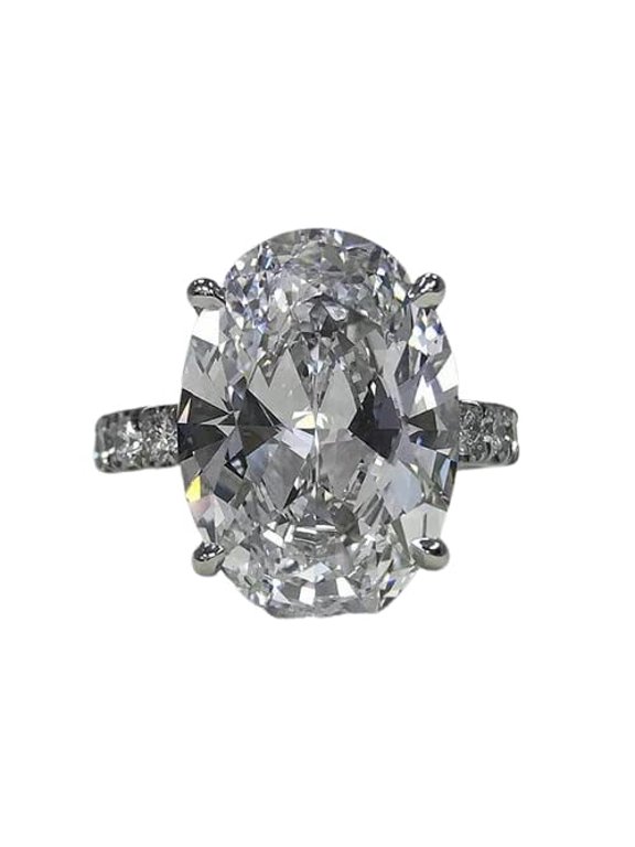 2ct Oval Cut Moissanite Elegant Solitaire Engagement Ring for Women 18k White Gold over Silver