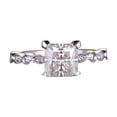 thumbnail image 1 of HeartsAndYou 2ct Princess Cut Moissanite Engagement Ring for Women 18k White Gold over Silver Antique Inspired Milgrain Stylish, 1 of 7