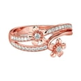 thumbnail image 1 of HeartsAndYou 2ct Round Cut Moissanite Engagement Ring for Women 18k Rose Gold over Silver Flower Split Shank, 1 of 7