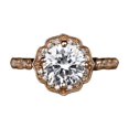 thumbnail image 1 of HeartsAndYou 2ct Round Cut Moissanite Engagement Ring for Women 18k Rose Gold over Silver Vintage Inspired Floral Promise, 1 of 7