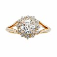 thumbnail image 1 of HeartsAndYou 2ct Round Cut Moissanite Engagement Ring for Women Floral Split Shank 18k Yellow Gold over Silver, 1 of 9