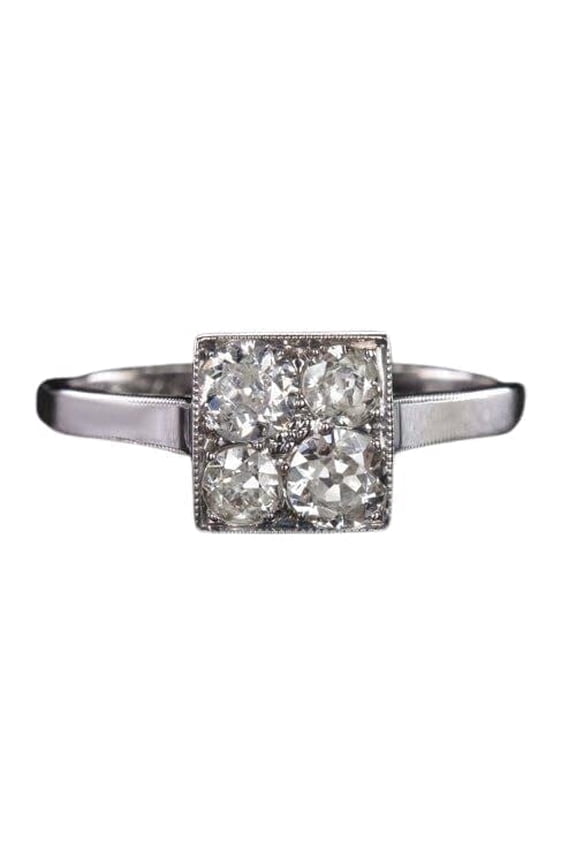 2ct Round Cut Moissanite Vintage Inspired Edwardian Engagement Ring for Women 18k White Gold over Silver