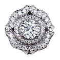 thumbnail image 1 of HeartsAndYou 2ct Round Moissanite Engagement Ring for Women 18k White Gold over Silver Vintage Inspired Art Deco Cocktail, 1 of 8