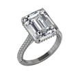 thumbnail image 1 of HeartsAndYou 3.2ct Emerald Cut Moissanite Accents Solitaire Proposal Ring 18k White Gold over Silver, 1 of 8