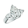 thumbnail image 1 of HeartsAndYou 3.5ct Pear Cut Moissanite Three Stone Solitaire Engagement Ring for Women 18k White Gold over Silver, 1 of 4
