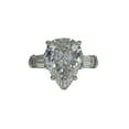 thumbnail image 1 of HeartsAndYou 3.5ct Pear Moissanite Baguette Accent Trilogy Engagement Ring for Women 18k White Gold over Silver, 1 of 7