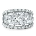 thumbnail image 1 of HeartsAndYou 3.5ct Radiant Cut Moissanite Engagement Ring for Women Cocktail Statement 18k White Gold over Silver, 1 of 7