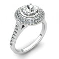 thumbnail image 1 of HeartsAndYou 3.5ct Round Cut Moissanite Double Halo Engagement Ring for Women 18k White Gold over Silver, 1 of 8
