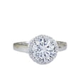 thumbnail image 1 of HeartsAndYou 3.5ct Round Cut Moissanite Engagement Ring for Women Halo Solitaire 18k White Gold over Silver, 1 of 9