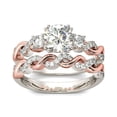 thumbnail image 1 of HeartsAndYou 3.5ct Round Moissanite Bridal Set Solitaire Ring Infinity Band 18k Dual Gold Over Silver, 1 of 5