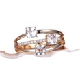 thumbnail image 1 of HeartsAndYou 3 Stone Split Shank Engagement Ring for Women 2ct Cushion Cut Moissanite 18k Rose Gold over Silver, 1 of 6
