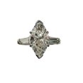 thumbnail image 1 of HeartsAndYou 3ct Marquise Cut Moissanite Trilogy Solitaire Engagement Ring for Women 18k White Gold over Silver, 1 of 4