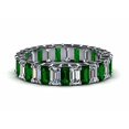 thumbnail image 1 of HeartsAndYou 3ct Natural Green Emerald & Moissanite Eternity Band 100% 14k SOLID White Gold, 1 of 9