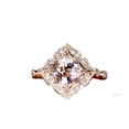 thumbnail image 1 of HeartsAndYou 3ct Natural Morganite & Diamond Engage Ring Stylish Floral 14k SOLID Yellow Gold, 1 of 8