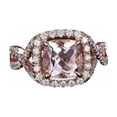 thumbnail image 1 of HeartsAndYou 3ct Natural Peach Morganite Engagement Ring 14k SOLID Rose Gold Halo Wedding, 1 of 9
