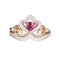 thumbnail image 1 of HeartsAndYou 3ct Natural Pink Ruby Engagement Ring 14k SOLID Yellow Gold Queen Crown Bridal, 1 of 9