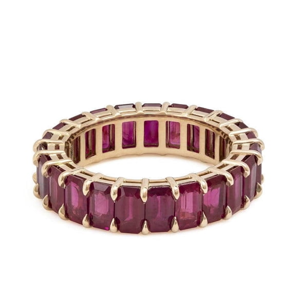 HeartsAndYou 3ct Natural Pink Ruby Full Eternity Wedding Band Ring 100% 14k SOLID Rose Gold