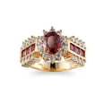 thumbnail image 1 of HeartsAndYou 3ct Natural Red Garnet Engagement Ring 14k SOLID Yellow Gold Cocktail Floral, 1 of 9