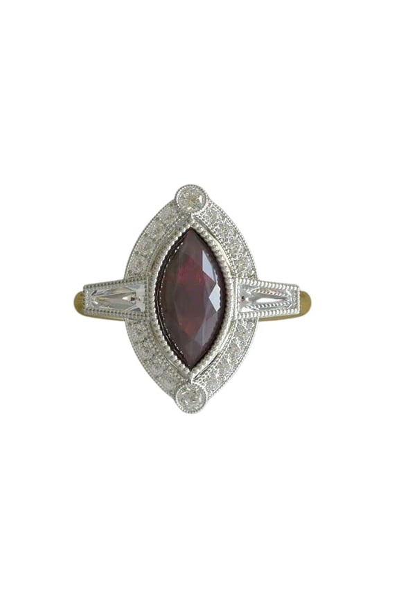 3ct Natural Ruby Diamond Engagement Ring Art Deco Stylish 14k SOLID Yellow Gold