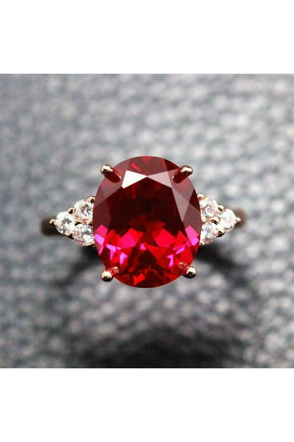 3ct Natural Ruby Natural Petite Accents Solitaire Ring 100% 14k SOLID Rose Gold