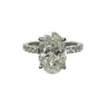 thumbnail image 1 of HeartsAndYou 3ct Oval Cut Moissanite Solitaire Engagement Ring for Women 18k White Gold over Silver Round Accents For Women Stylish, 1 of 9
