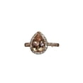 thumbnail image 1 of HeartsAndYou 3ct Pear Cut Natural Peach Morganite Ring 14k SOLID Rose Gold & Moissanite Halo, 1 of 9