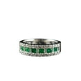thumbnail image 1 of HeartsAndYou 3ct Princess Cut Natural Emerald Moissanite Edges Band 100% 14k SOLID White Gold, 1 of 9