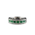 thumbnail image 1 of HeartsAndYou 3ct Princess Cut Natural Emerald Moissanite Edges Band 100% 14k SOLID White Gold, 1 of 9