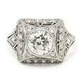 thumbnail image 1 of HeartsAndYou 3ct Round Cut Moissanite Art Deco Edwardian Cocktail Ring 18k White Gold over Silver, 1 of 8