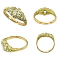 thumbnail image 1 of HeartsAndYou 3ct Round Cut Moissanite Edwardian Vintage Inspired Engagement Ring for Women 18k Yellow Gold over Silver, 1 of 9