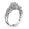 thumbnail image 1 of HeartsAndYou 3ct Round Cut Moissanite Milgrain Vintage Inspired Halo Engagement Ring for Women 18k Rose Gold over Silver, 1 of 5